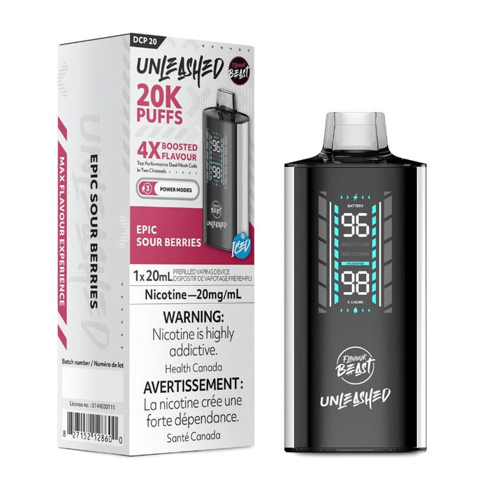 Flavour Beast Unleashed DCP 20K Disposable Vape - Epic Sour Berries Vape Superstore  Saskatchewan Canada
