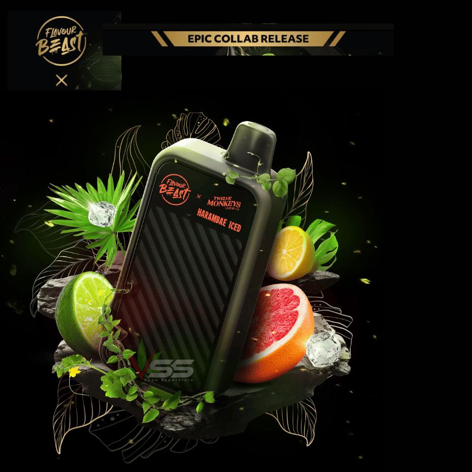 Flavour Beast X 12 Monkeys Beast Mode Max 2 50K Disposable-Harambae Iced Vapexcape Vape and Bong Shop Regina Saskatchewan
