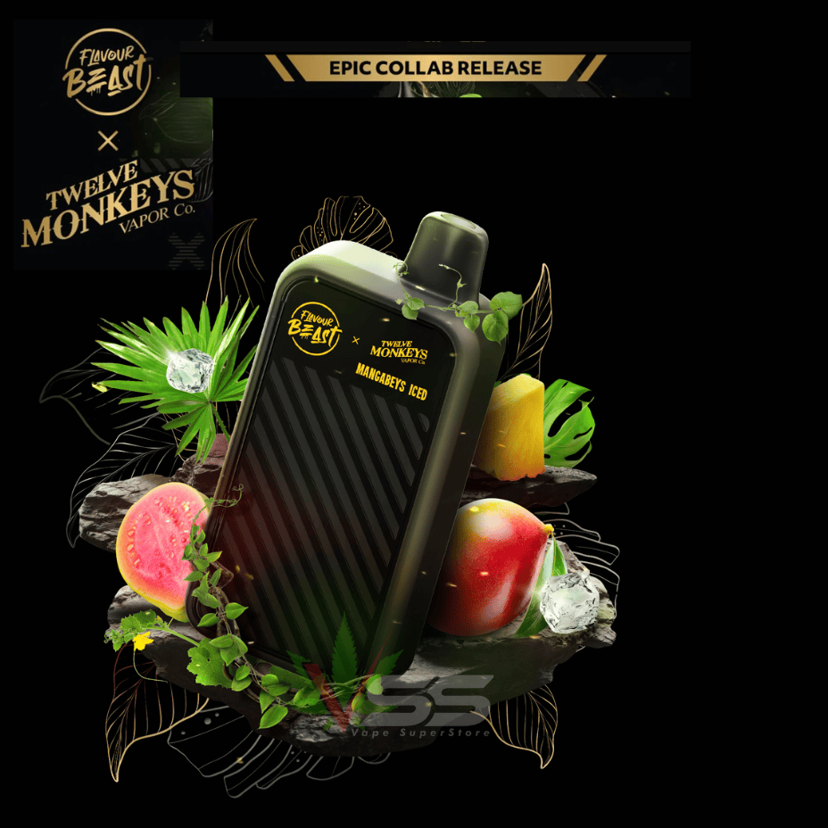 Flavour Beast X 12 Monkeys Beast Mode Max 2 50K Disposable-Mangabeys Iced Vape Superstore  Saskatchewan Canada
