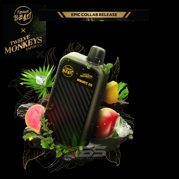 Flavour Beast X 12 Monkeys Beast Mode Max 2 50K Disposable-Mangabeys Iced Vape Superstore  Saskatchewan Canada