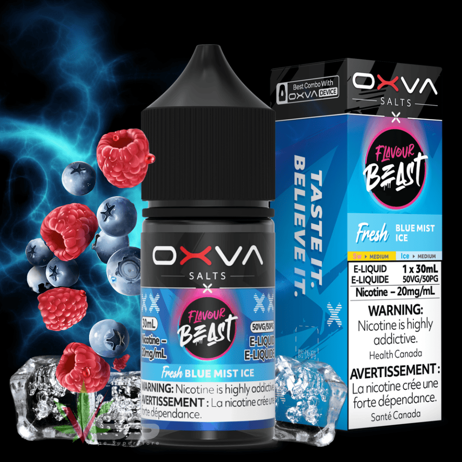 Flavour Beast x OXVA E-Liquid - Fresh Blue Mist Ice Salt 30mL / 20mg Vape Superstore  Saskatchewan Canada