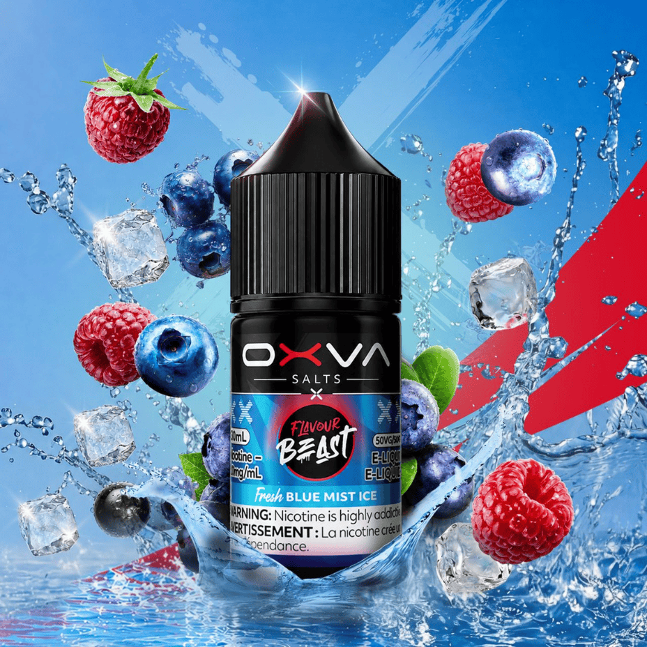 Flavour Beast x OXVA E-Liquid - Fresh Blue Mist Ice Salt 30mL / 20mg Vape Superstore  Saskatchewan Canada