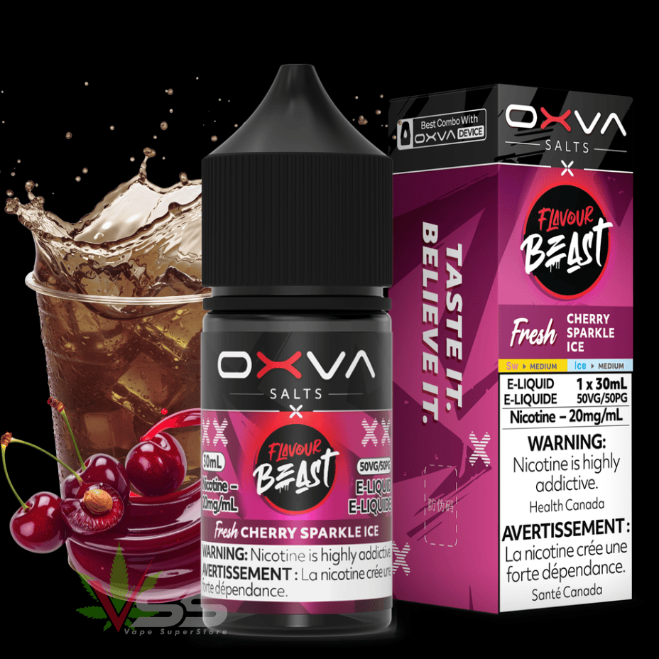 Flavour Beast x OXVA E-Liquid - Fresh Cherry Sparkle Ice Salt 30mL / 20mg Vape Superstore  Saskatchewan Canada
