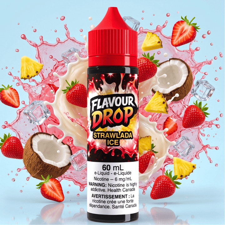 Flavour Drop E-Liquid - Strawlada Ice 60ml / 3mg Vape Superstore  Saskatchewan Canada