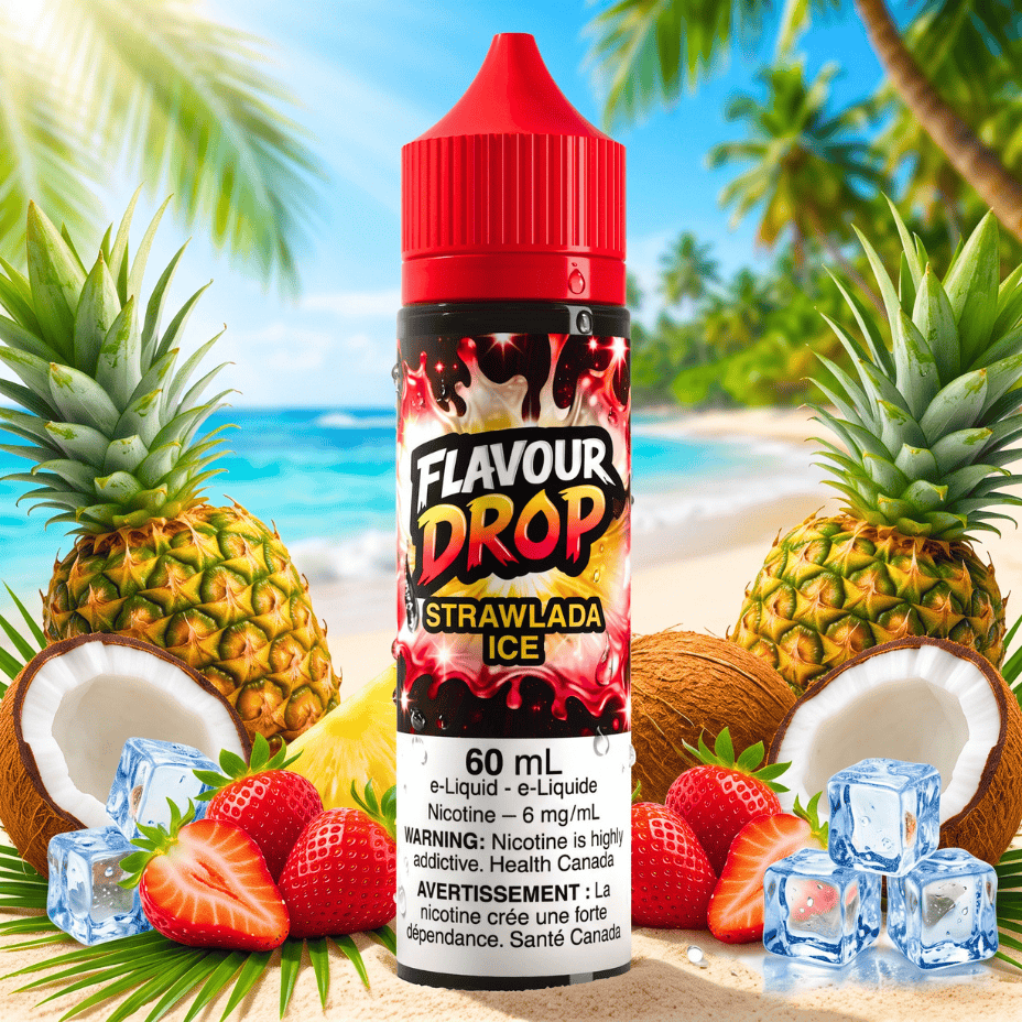 Flavour Drop E-Liquid - Strawlada Ice 60ml / 6mg Vape Superstore  Saskatchewan Canada