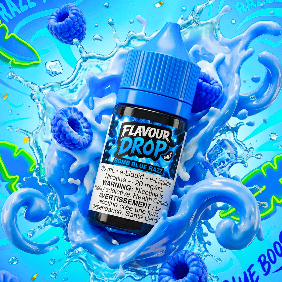 Flavour Drop Salts - Bomb Blue Razz 30mL / 20mg Vape Superstore  Saskatchewan Canada