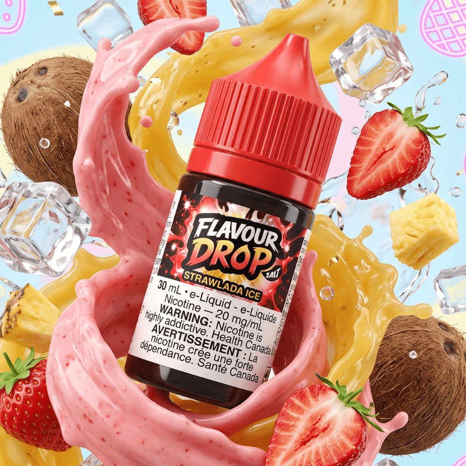 Flavour Drop Salts - Strawlada Ice 30mL / 20mg Vape Superstore  Saskatchewan Canada