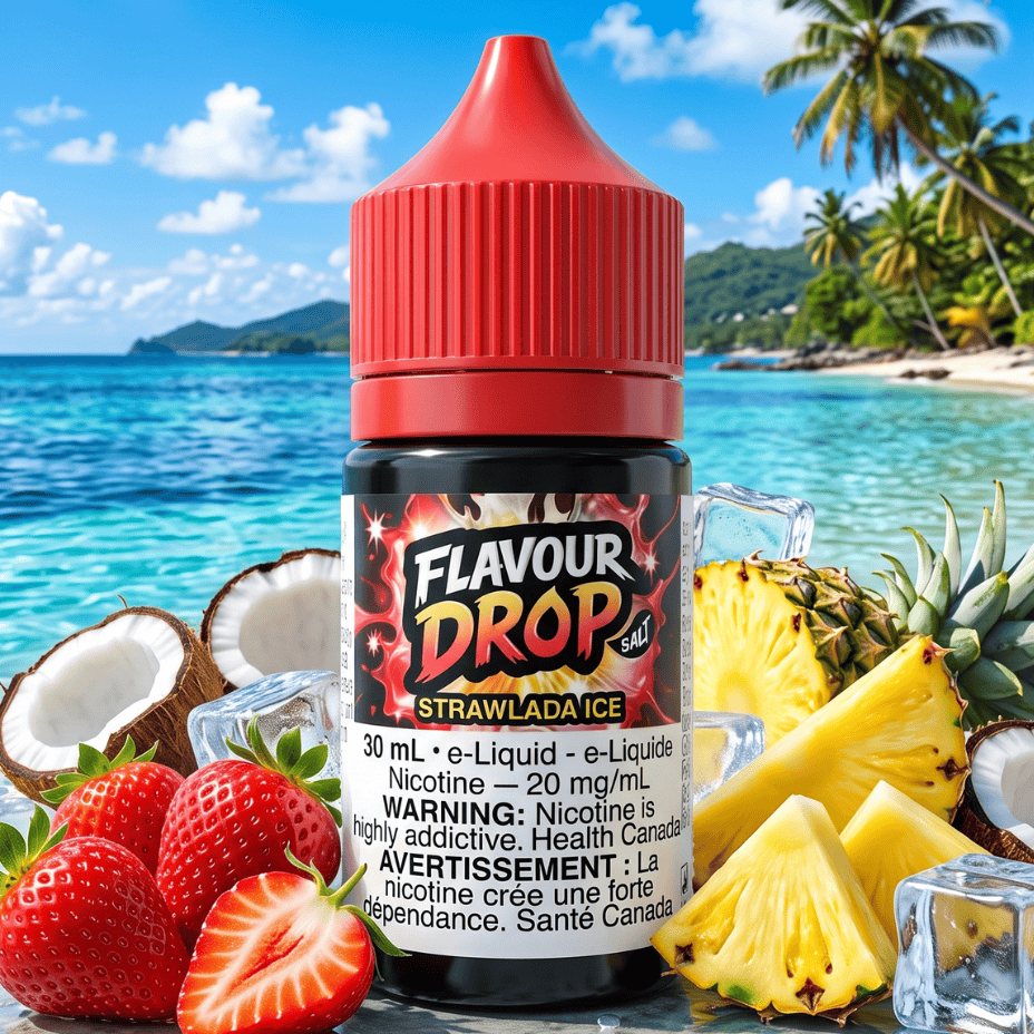 Flavour Drop Salts - Strawlada Ice 30mL / 20mg Vape Superstore  Saskatchewan Canada