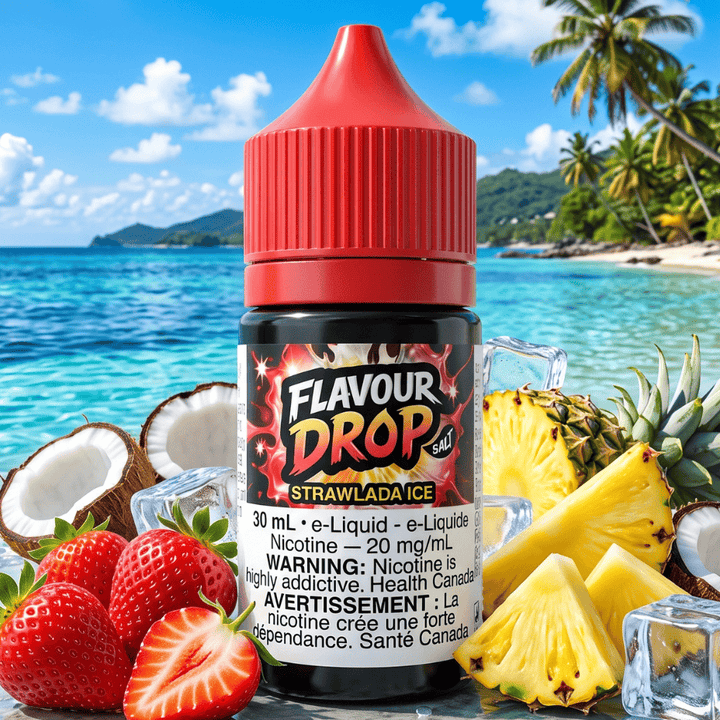 Flavour Drop Salts - Strawlada Ice 30mL / 20mg Vape Superstore  Saskatchewan Canada