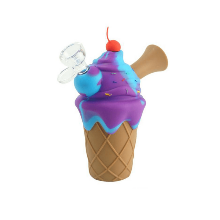 Flextrong Ice Cream Silicone Bubbler Blue/Purple Vapexcape Vape and Bong Shop Regina Saskatchewan