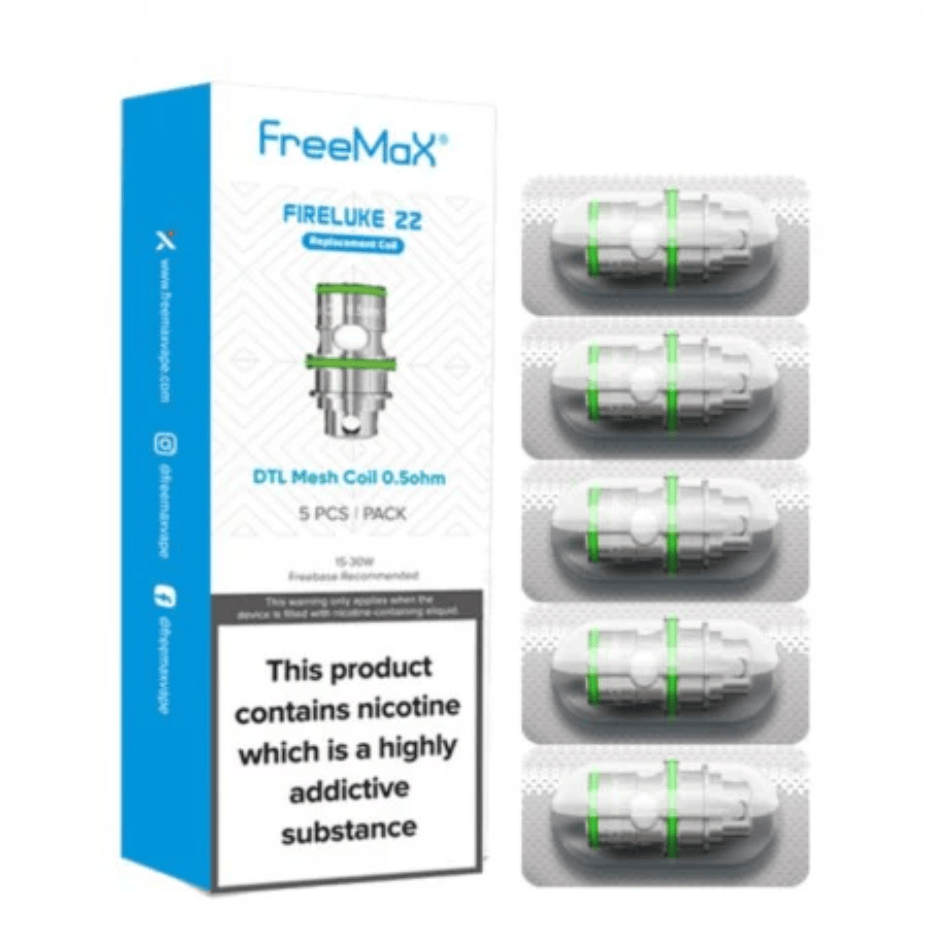 Freemax Fireluke 22 Mesh Replacement Coils 0.5Ω Vape Superstore  Saskatchewan Canada