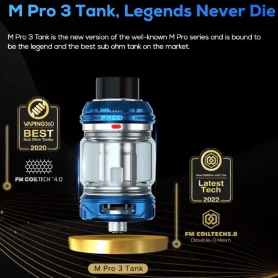 Freemax M Pro 3 Sub-Ohm Tank-5ml Blue Vape Superstore  Saskatchewan Canada