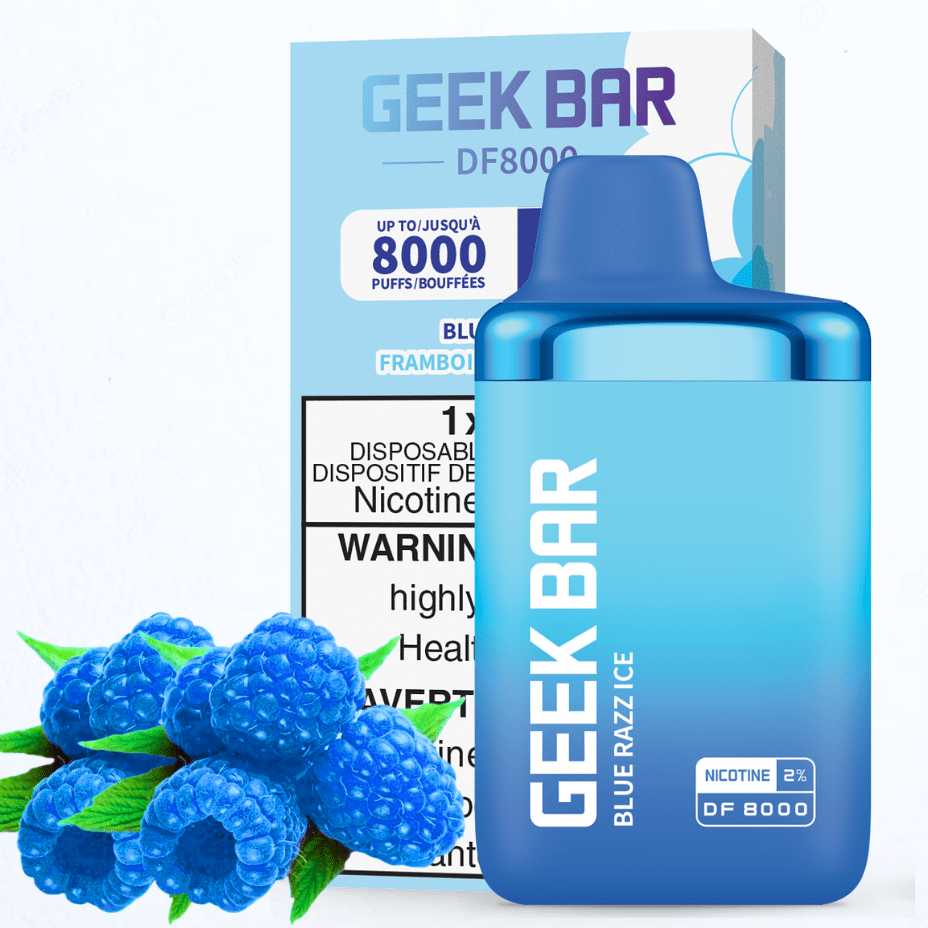 Geek Bar DF8000 Disposable Vape-Blue Raspberry Ice 8000 Puffs / 20mg Vapexcape Vape and Bong Shop Regina Saskatchewan
