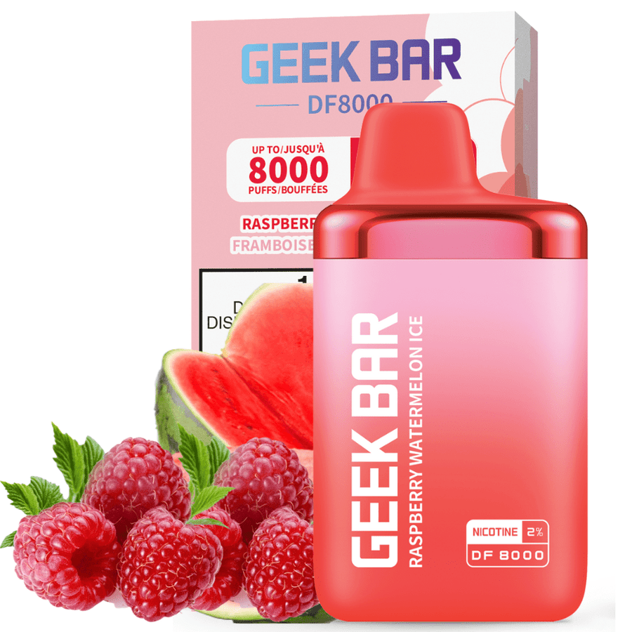 Geek Bar DF8000 Disposable Vape-Raspberry Watermelon Ice 8000 Puffs / 20mg Vapexcape Vape and Bong Shop Regina Saskatchewan