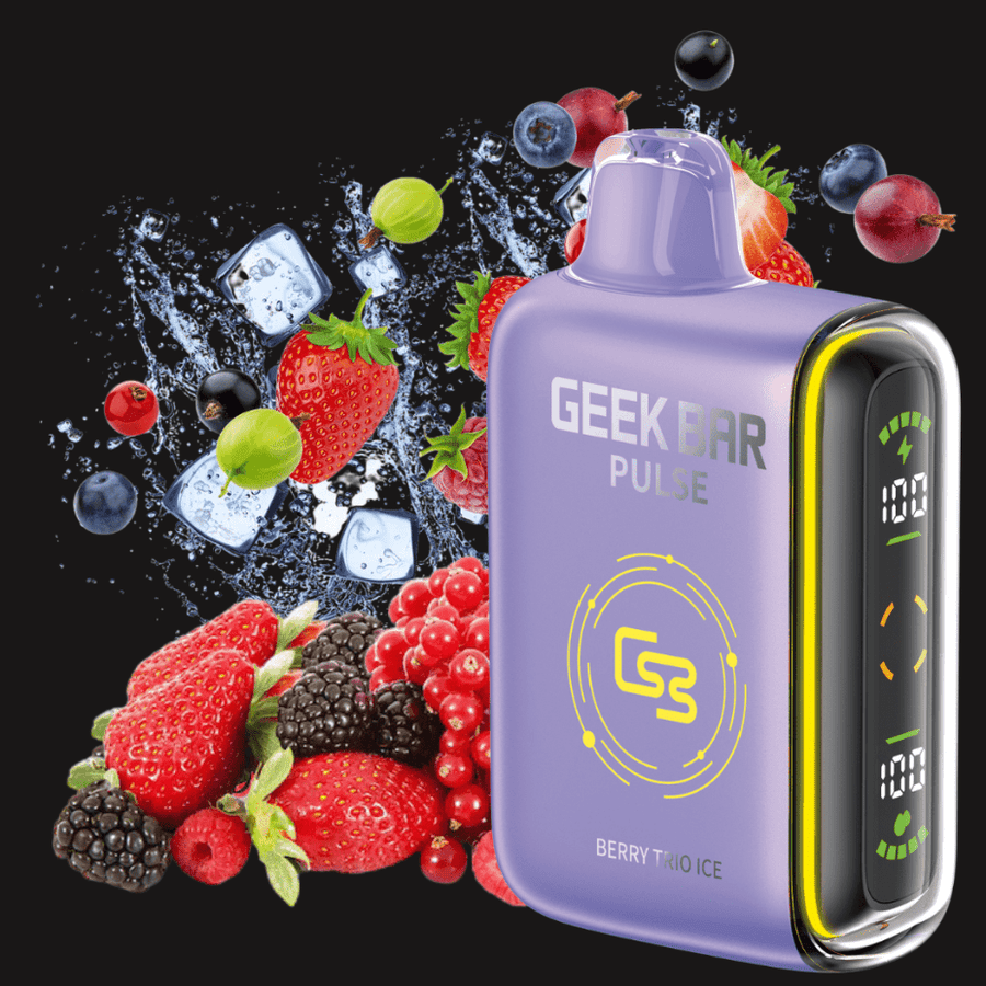 Geek Bar Pulse 9000 Disposable Vape-Berry Trio Ice 20mg / 9000 Puffs Vape Superstore  Saskatchewan Canada