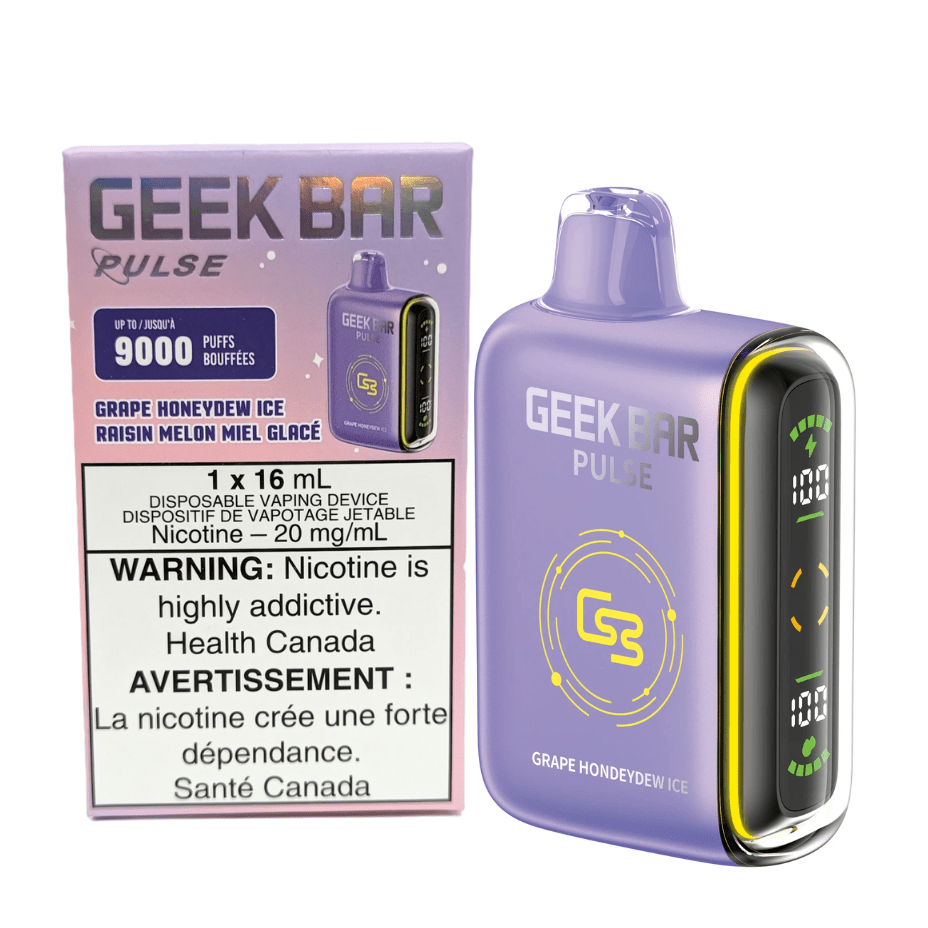 Geek Bar Pulse 9000 Disposable Vape-Grape Honeydew Ice 9000 Puffs / 20mg Vapexcape Vape and Bong Shop Regina Saskatchewan