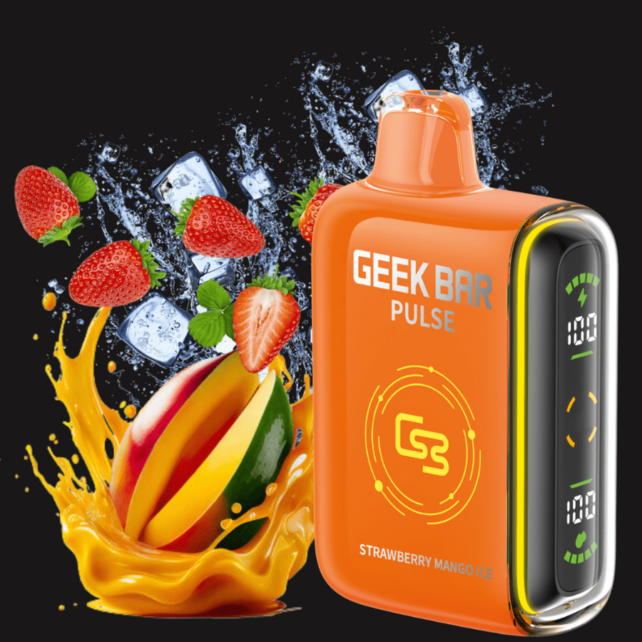 Geek Bar Pulse 9000 Disposable Vape-Strawberry Mango Ice 9000 Puffs / 20mg Vapexcape Vape and Bong Shop Regina Saskatchewan