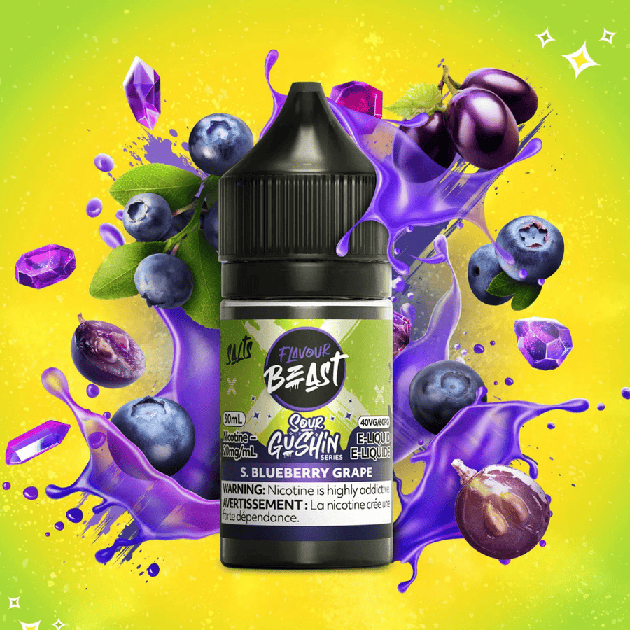 Gushin S. Blueberry Grape Salts by Flavour Beast E-Liquid 30ml Vape Superstore  Saskatchewan Canada