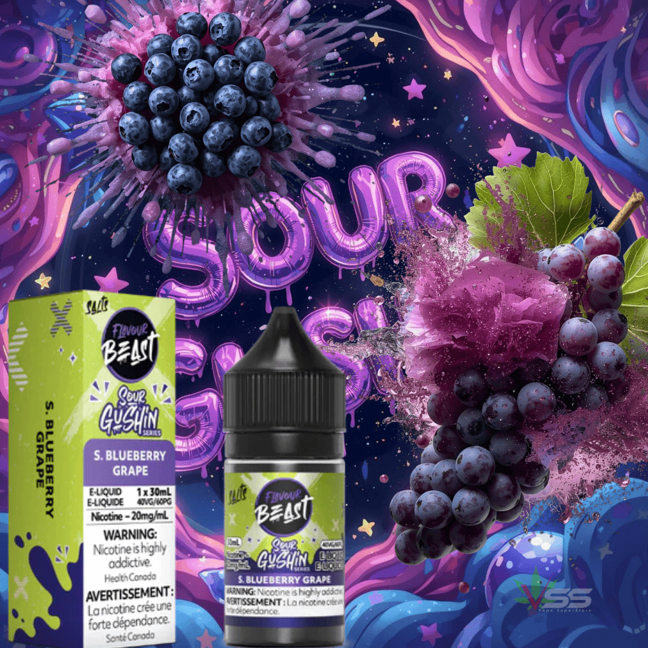 Gushin S. Blueberry Grape Salts by Flavour Beast E-Liquid 30ml Vape Superstore  Saskatchewan Canada