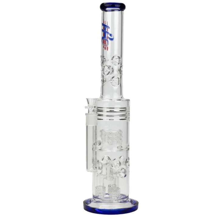 H2O Glass Quad Perc Bubbler Tube-19" Vape Superstore  Saskatchewan Canada