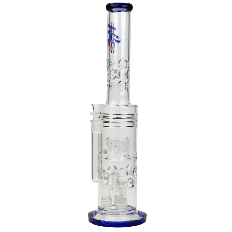H2O Glass Quad Perc Bubbler Tube-19" Vape Superstore  Saskatchewan Canada