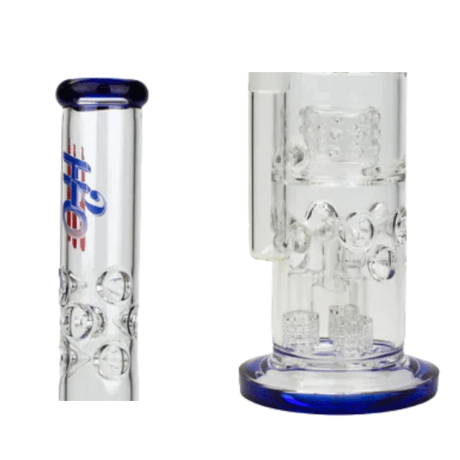 H2O Glass Quad Perc Bubbler Tube-19" Vape Superstore  Saskatchewan Canada