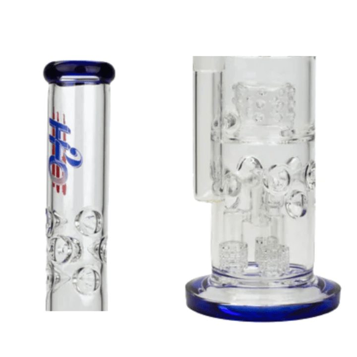 H2O Glass Quad Perc Bubbler Tube-19" Vape Superstore  Saskatchewan Canada