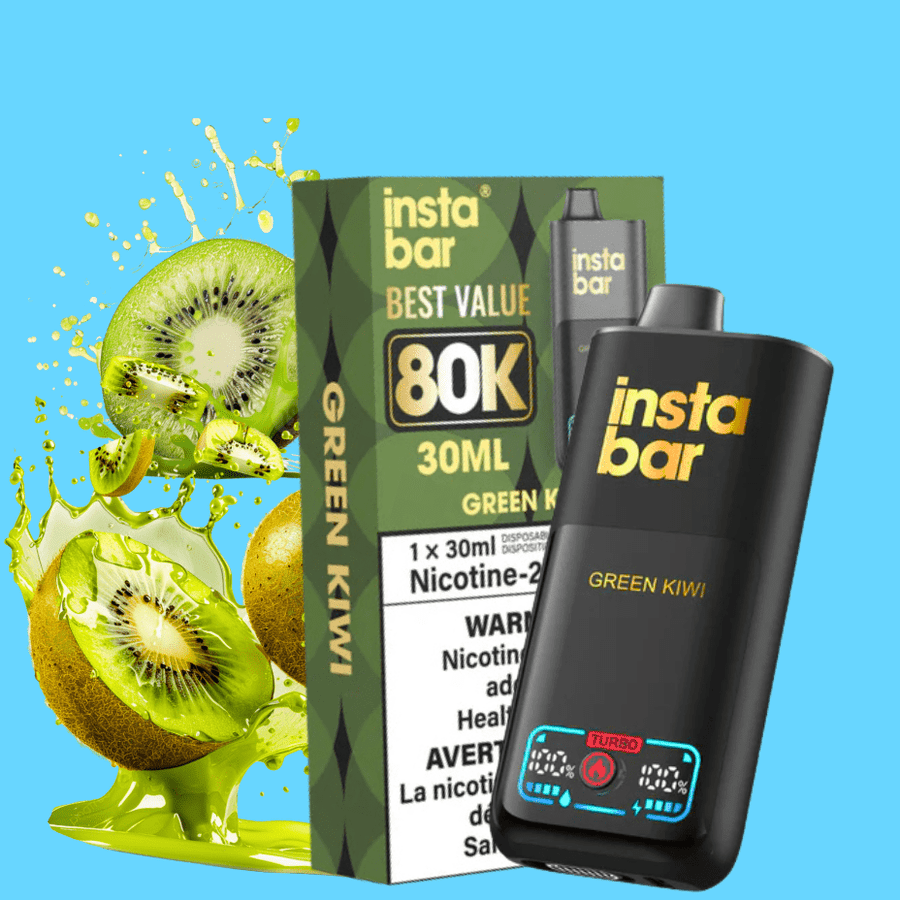 Insta Bar 80K Disposable Vape-Green Kiwi 20mg / 800000 Puffs Vape Superstore  Saskatchewan Canada