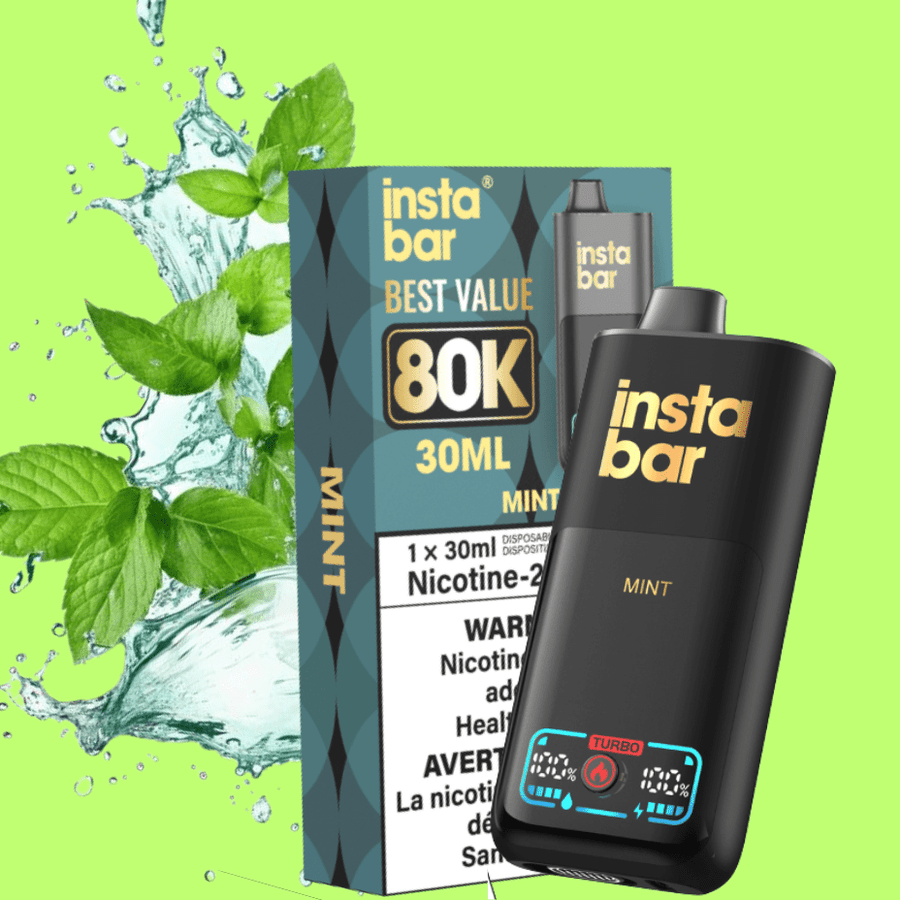 Insta Bar 80K Disposable Vape-Mint 20mg / 80000 Puffs Vapexcape Vape and Bong Shop Regina Saskatchewan