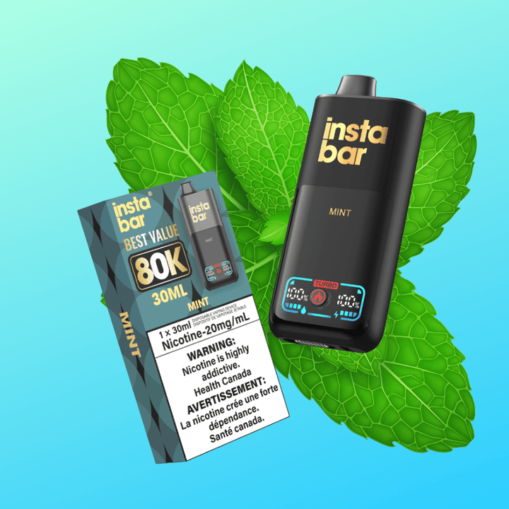 Insta Bar 80K Disposable Vape-Mint 20mg / 80000 Puffs Vapexcape Vape and Bong Shop Regina Saskatchewan