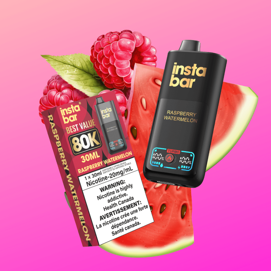 Insta Bar 80K Disposable Vape-Raspberry Watermelon 20mg / 80000 Puffs Vapexcape Vape and Bong Shop Regina Saskatchewan