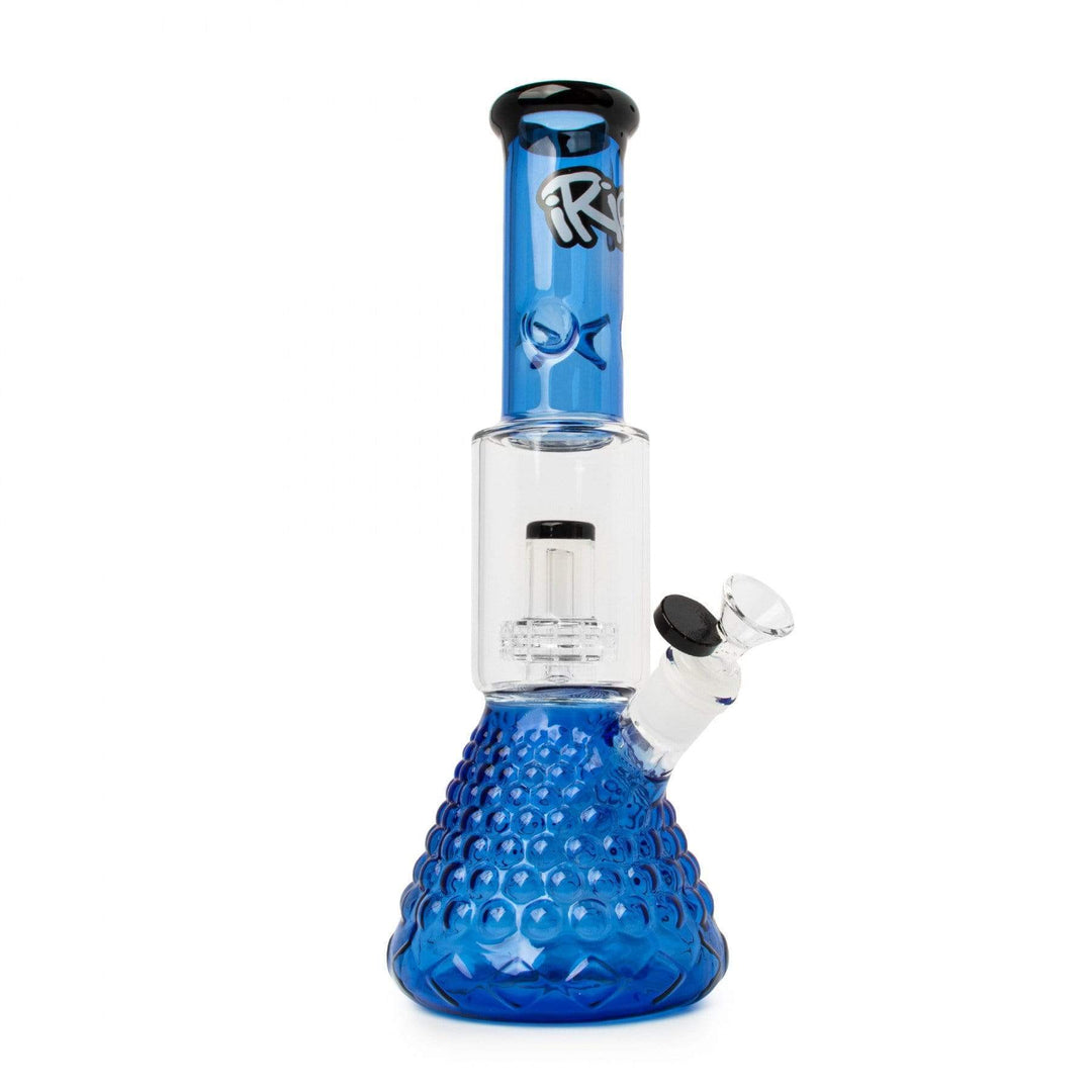 iRie Glass Dual Chamber Beaker 13.5" 13.5" / Blue & Black Vapexcape Vape and Bong Shop Regina Saskatchewan