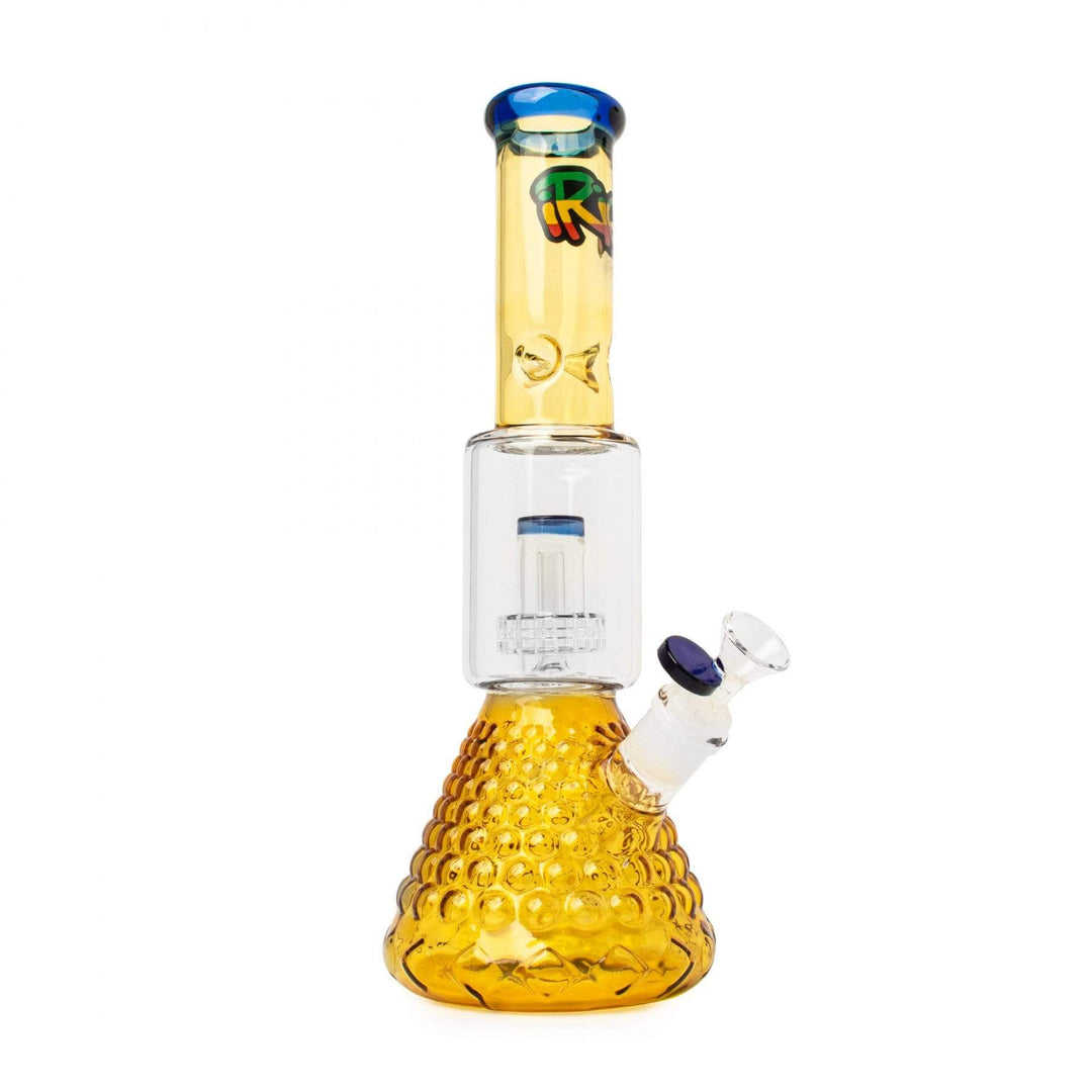 iRie Glass Dual Chamber Beaker 13.5" 13.5" / Honey Gold & Sapphire Blue Vapexcape Vape and Bong Shop Regina Saskatchewan