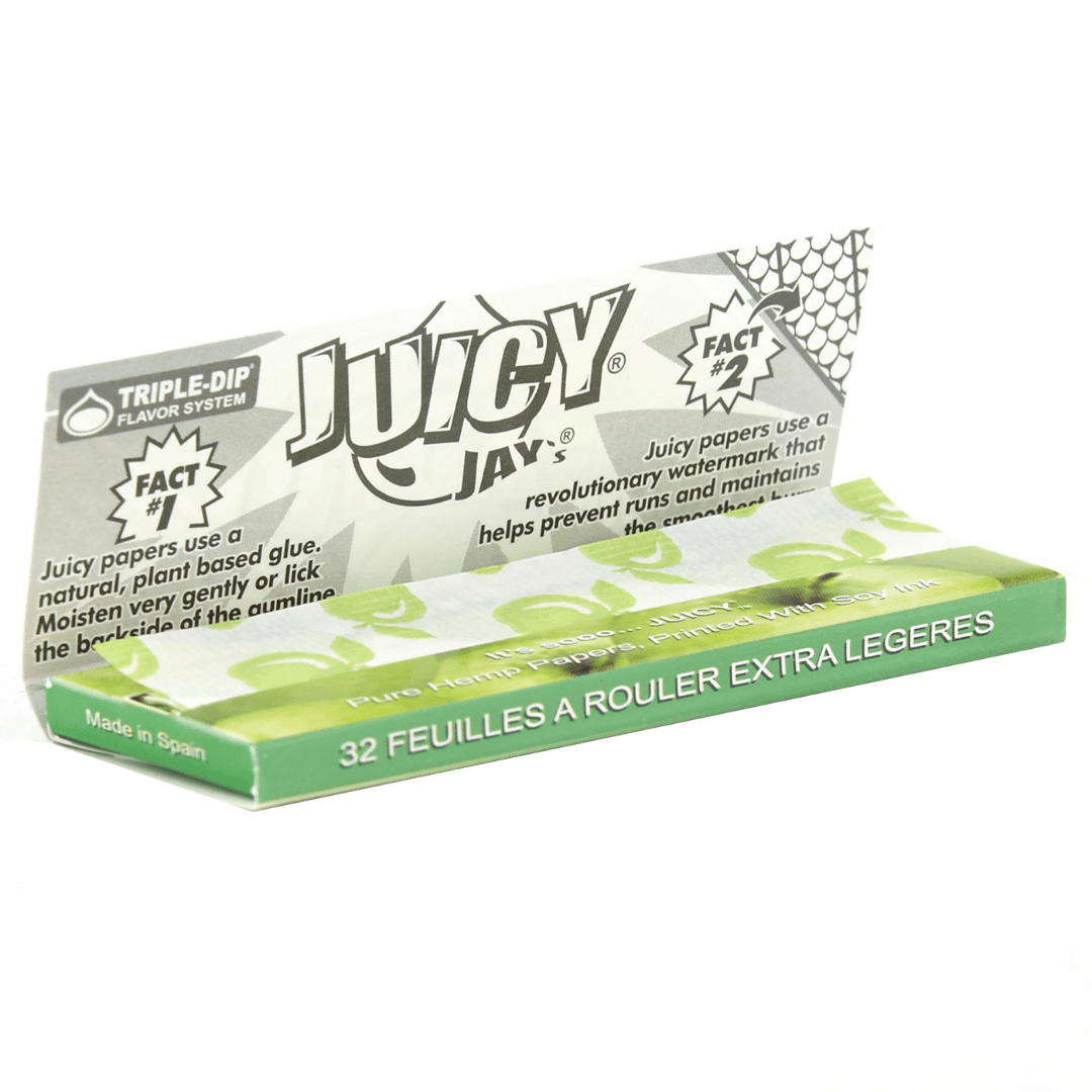 Juicy Jay's Green Apple Flavoured Rolling Papers 1 1/4 1¼ / Green Apple Vape Superstore  Saskatchewan Canada