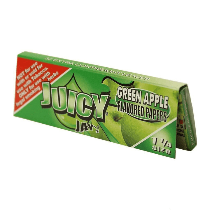 Juicy Jay's Green Apple Flavoured Rolling Papers 1 1/4 1¼ / Green Apple Vapexcape Vape and Bong Shop Regina Saskatchewan