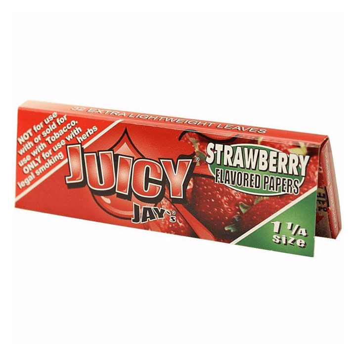 Juicy Jay's Strawberry Flavoured Rolling Papers 1 1/4 1¼ / Strawberry Vapexcape Vape and Bong Shop Regina Saskatchewan