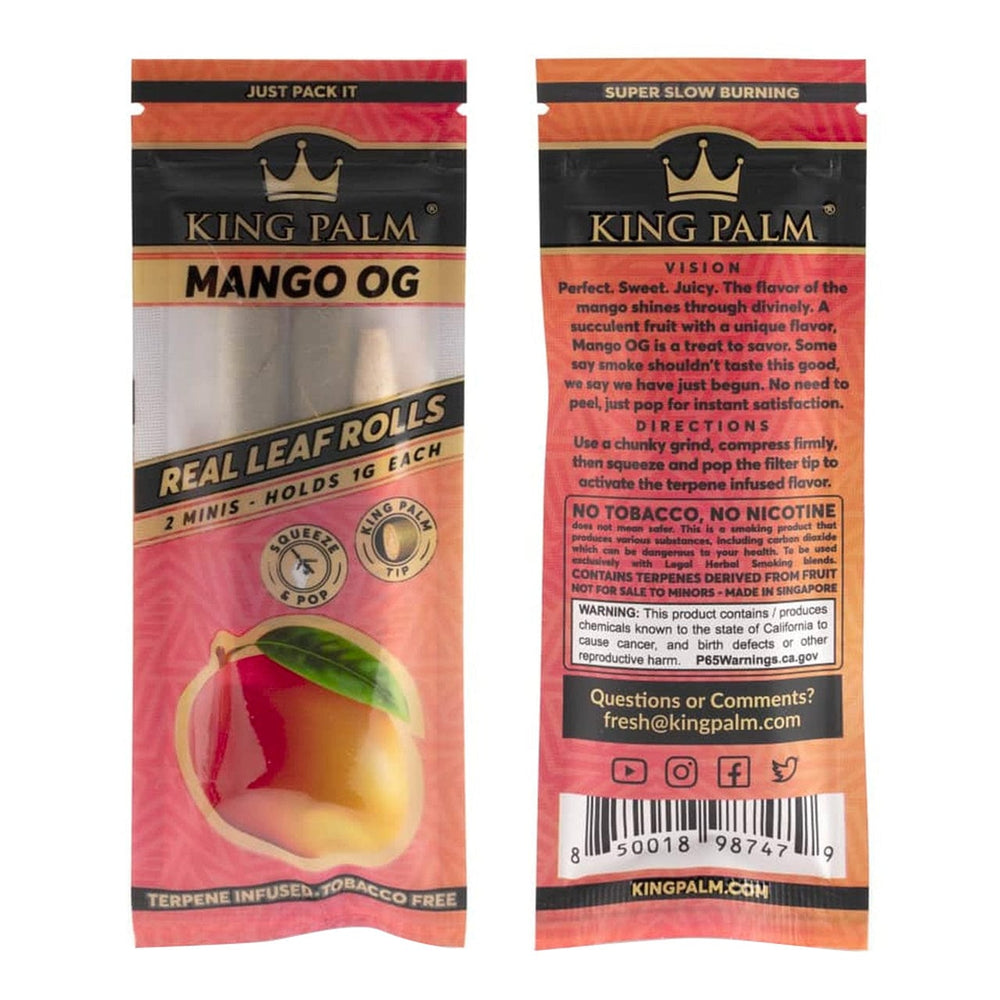 King Palm Mini Pre-Rolls-Mango OG 2/pkg / Mango OG Vapexcape Vape and Bong Shop Regina Saskatchewan