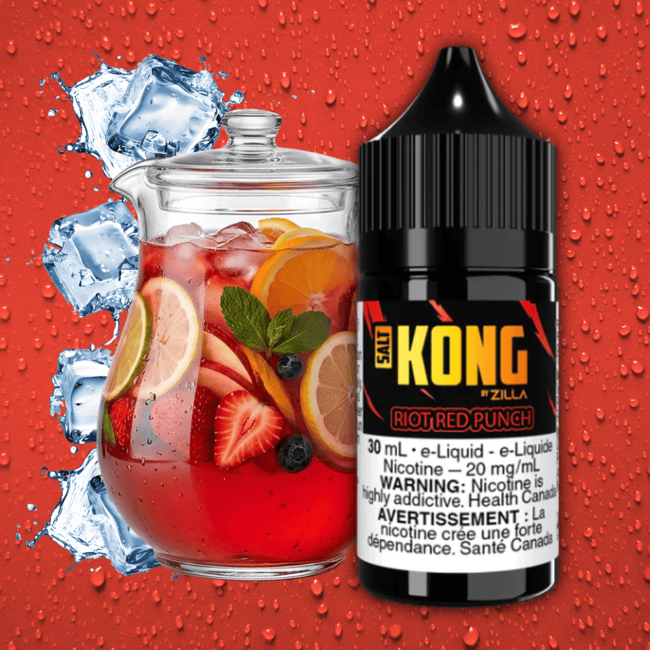 Kong Salt by Zilla-Riot Red Punch 30mL / 20mg Vape Superstore  Saskatchewan Canada