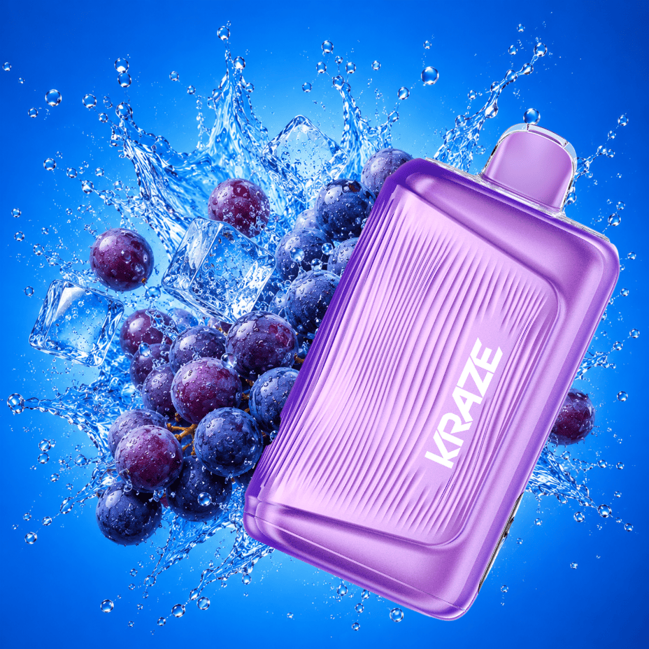 Kraze Giga 150K Disposable Vape - Grape Ice Vape Superstore  Saskatchewan Canada