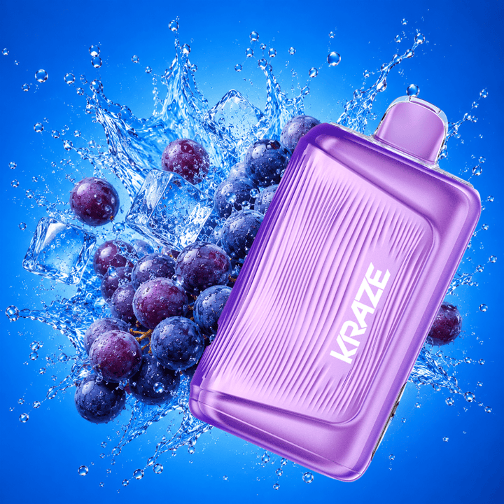 Kraze Giga 150K Disposable Vape - Grape Ice Vape Superstore  Saskatchewan Canada
