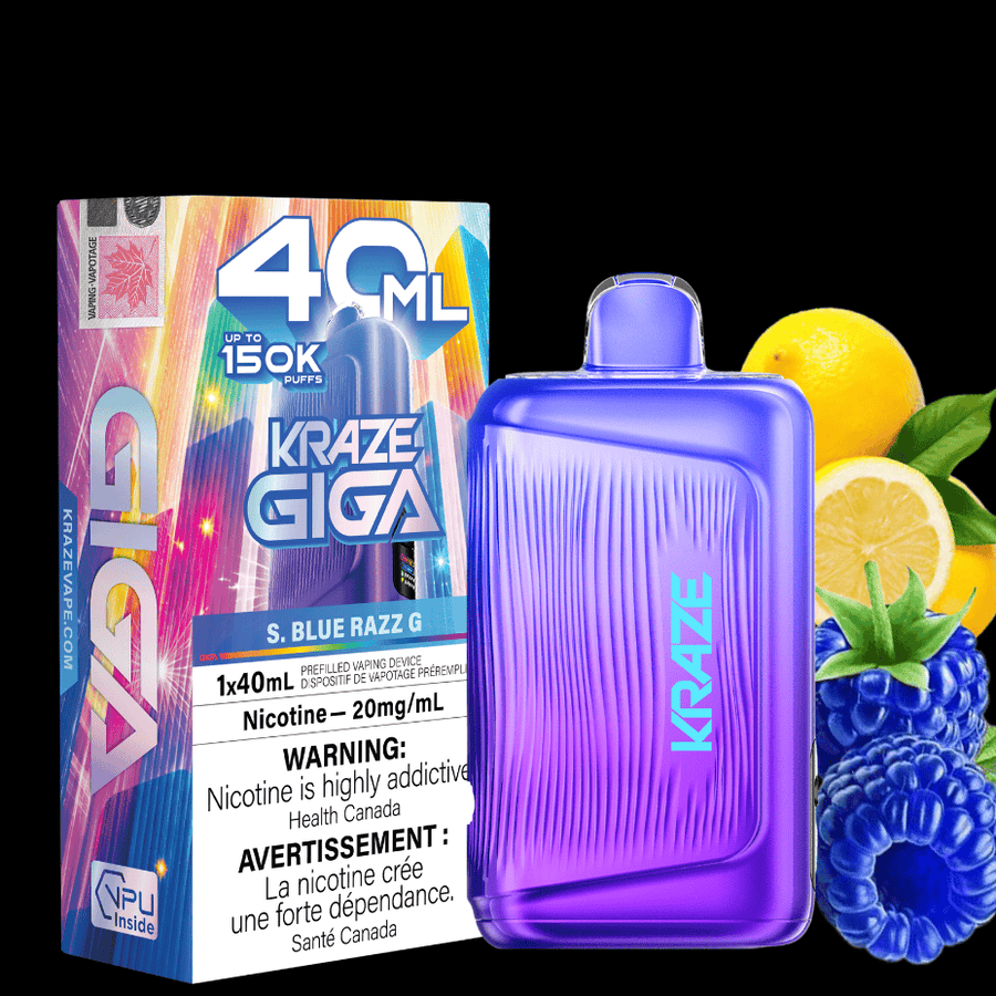 Kraze Giga 150K Disposable Vape - S. Blue Razz Vape Superstore  Saskatchewan Canada