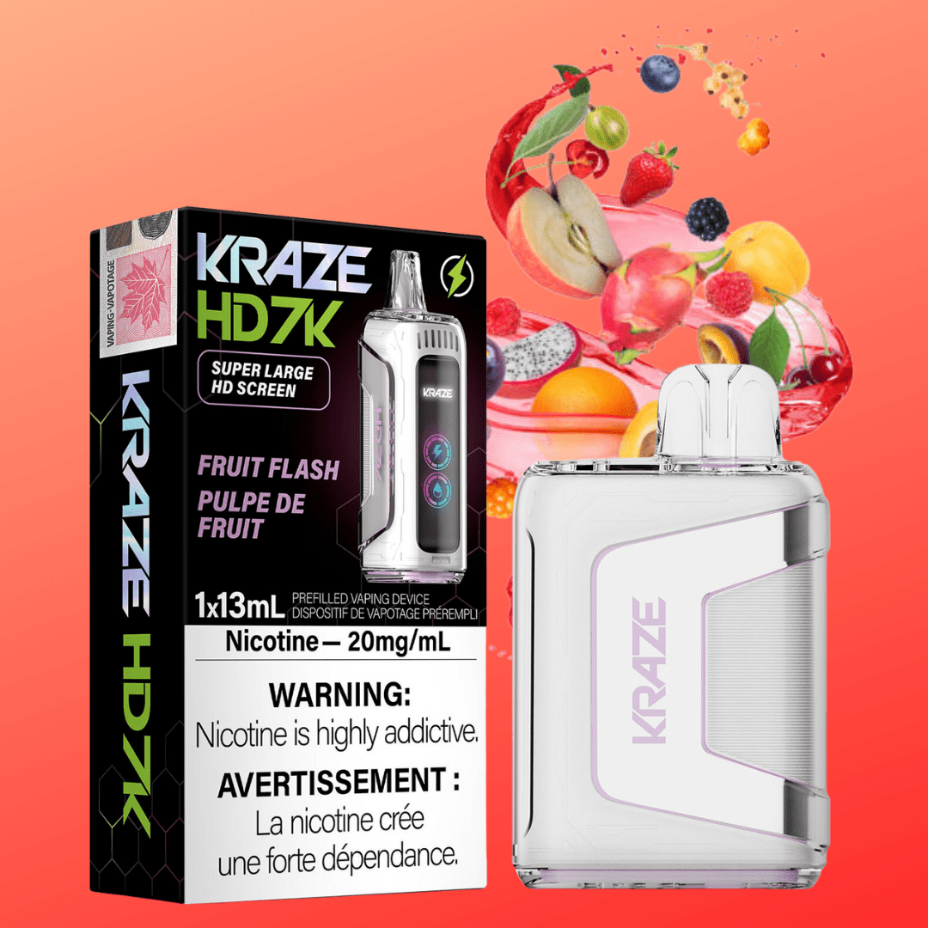 Kraze HD 7k Disposable Vape-Fruit Flash 7000 Puffs / 20mg Vapexcape Vape and Bong Shop Regina Saskatchewan