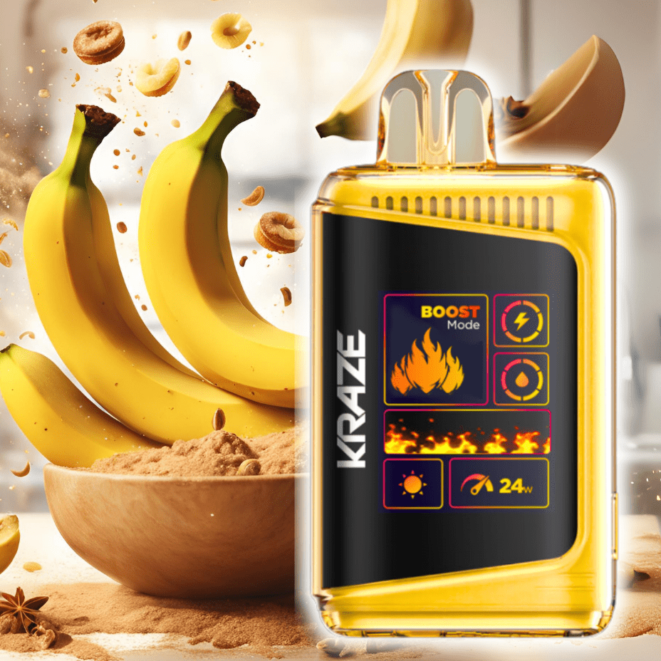 Kraze HD Mega 20k Disposable Vape - Banana Bake 20000 Puffs / 20mg Vapexcape Vape and Bong Shop Regina Saskatchewan