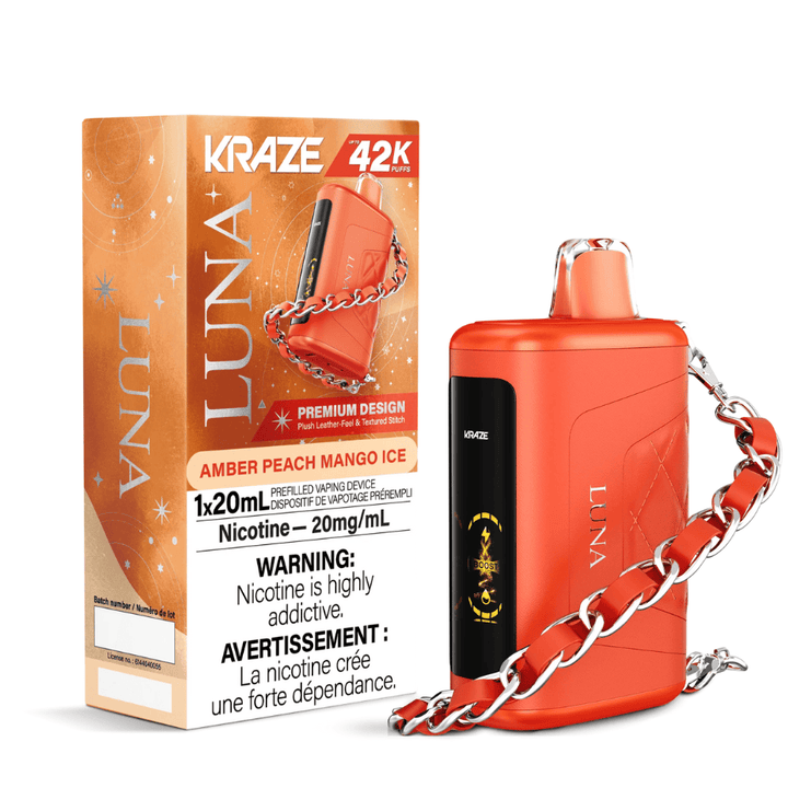 Kraze Luna 42K Disposable Vape - Amber Peach Mango Ice 20mg / 42000 Vape Superstore  Saskatchewan Canada