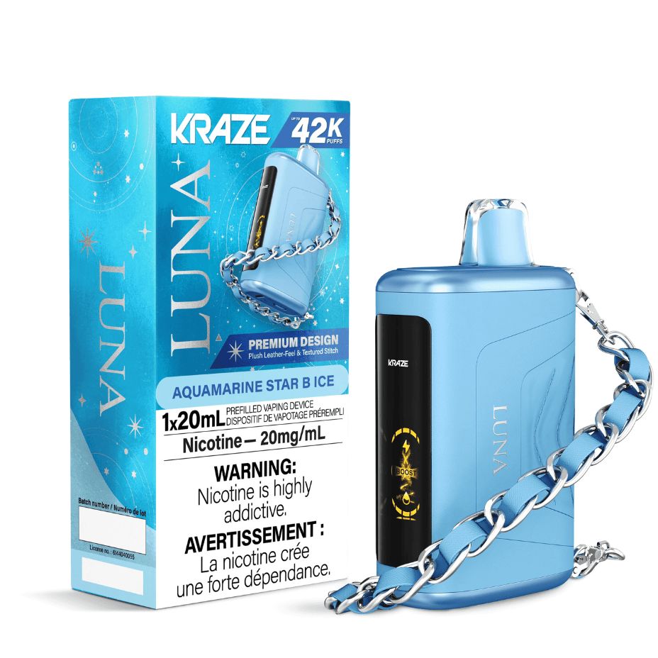 Kraze Luna 42K Disposable Vape - Aquamarine Star B Ice 20mg / 42000 Vape Superstore  Saskatchewan Canada