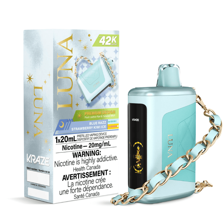 Kraze Luna 42K Disposable Vape - Blue Razz Strawberry Kiwi Ice 20mg / 42000 Vape Superstore  Saskatchewan Canada