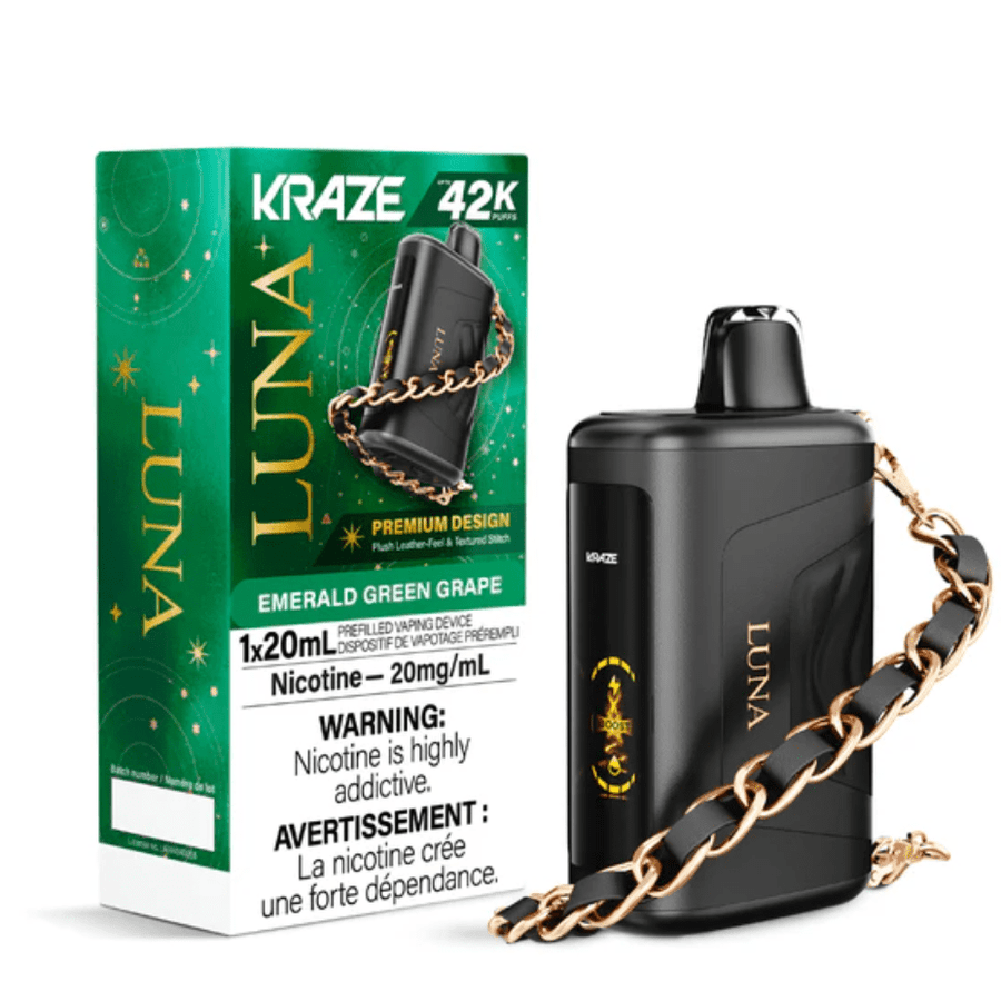 Kraze Luna 42K Disposable Vape-Emerald Green Grape Vape Superstore  Saskatchewan Canada