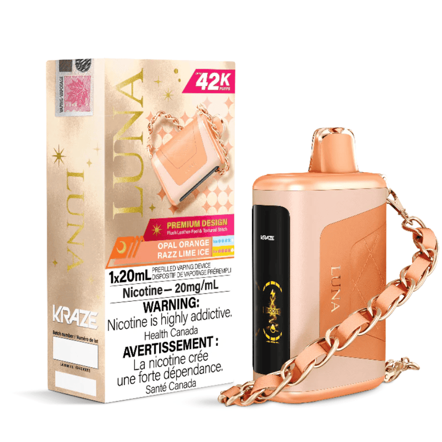Kraze Luna 42K Disposable Vape - Opal Orange Razz Lime Ice 20mg / 42000 Vape Superstore  Saskatchewan Canada