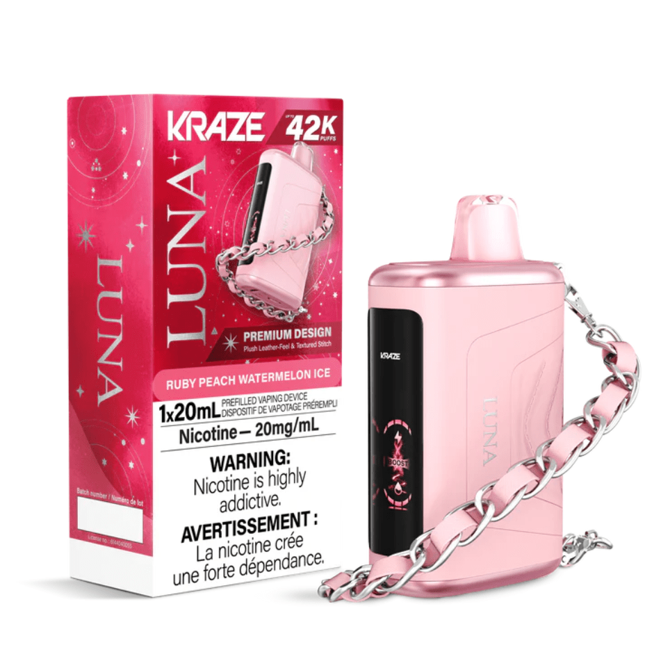Kraze Luna 42K Disposable Vape-Ruby Peach Watermelon Ice Vape Superstore  Saskatchewan Canada