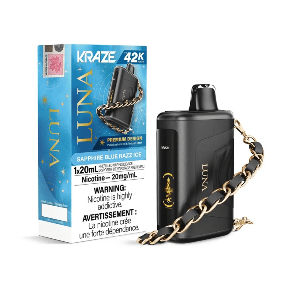 Kraze Luna 42K Disposable Vape-Sapphire Blue Razz Ice Vape Superstore  Saskatchewan Canada